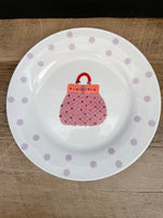 a** Set/4 7.5" Plates by WCL Purses Handbags Fashion Woman Girl for Salad Dessert Appetizers