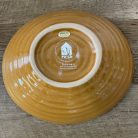 a** MESA Home Products Gold w/ Brown Rim Glazed Stoneware 8” Bowl Pottery