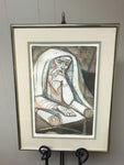 <€€* Vintage Framed Art Pencil Print “Scriptures” artist Irving AMEN Signed 127/200