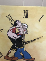 NEW Popeye Square Canvas Wall Display Clock Variety of Designs