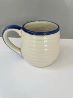 a** Vintage Rooster Coffee Mug Ceramic Stoneware Ribbed Hand Painted ALCO Farmhouse Country