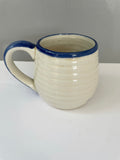 a** Vintage Rooster Coffee Mug Ceramic Stoneware Ribbed Hand Painted ALCO Farmhouse Country
