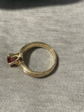 €* Vintage Ladies 14k Yellow Gold Ring with Pink Topaz (1ct) SI12 Clarity Medium Pink Hue