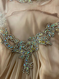 Womens Juniors LA FEMME Champagne Jeweled Strapless Sz 2 Formal Evening Ball Prom Gown