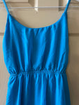 Womens Juniors DEREK HEART Turquoise Sleeveless Sun Dress Medium Open Back