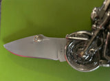 a* Vintage 1998 Harley Davidson Road King Motorcycle Folding Pocket Knife in Case