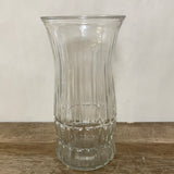 a** Large Ribbed Glass 9.5” Flower VASE On Round Base Clear Decor
