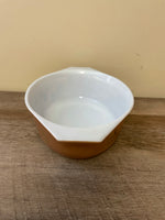 a*€ Vintage Pyrex Americana 043 1 ½ QT Brown Gold Eagle Oval Casserole Dish