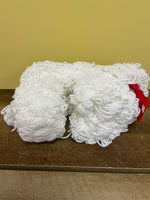 € Vintage White Yarn Poodle Dog Handcrafted Red Bows