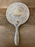 <€€ Vintage Towle Silver Ornate Hand Mirror 5.5” W x 9.5” L