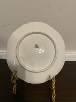 €¥ Vintage Weimar China Made In Germany 7.5” Plate White Faded Florals Gold Gilt Serving Decor