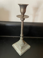 ~ Distressed and Aged Solid Brass & Pantene 8” Taper Candle Holder