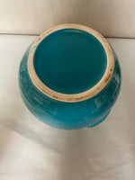 a** Teal Blue Glazed Ceramic Planter Flower Pot Vase