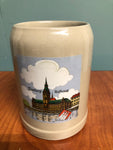*Vintage STEIN Hamburg Rathaus Gerz Beer Mug Ceramic Pottery Crock 0.5L