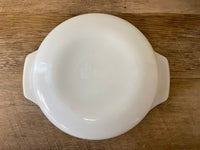 <€€ Vintage ANCHOR HOCKING Fire King 1 QT Casserole Dish White Blue Cornflower # 436