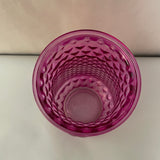 ~€ Pink Glass 9” Diamond Cut Cylinder Flower VASE  Decor by Paula