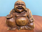 a** Vintage BUDDHA Buddah Asian Oriental  Figurine Wood Carved