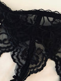 Womens Size 0/S la Petite Coquette Black Lace Garter NWOT