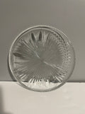 ~€ Vintage Pressed Glass Cake Dessert Serving Plate Platter Etched Starburst Heavy