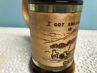 *Vintage STEIN I Got Smashed In Georgia Beer Mug Wood Handle