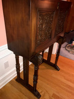 Antique Secretariat DESK 1800’s Handcrafted Hand Carved One of a Kind Mahogoney Writing Desk Cabinet