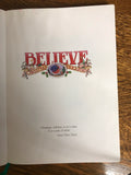 a** Vintage 1998 Mary Engelbreit BELIEVE Christmas Treasury Book Hardcover Book Gold Edged Pages