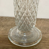 a** E.O. BRODY 8” Bud Vase Hoosier Glass Quilted Diamond #919 USA Decor