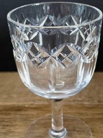 a** Crystal Cut Clear Glass Cordial Wine Goblet Barware Glasses Set of 1 3.75” H