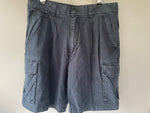Mens 33” Waist Blue Cargo Shorts CHEROKEE Navy Side Pockets 100% Cotton Chino