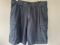 Mens 33” Waist Blue Cargo Shorts CHEROKEE Navy Side Pockets 100% Cotton Chino