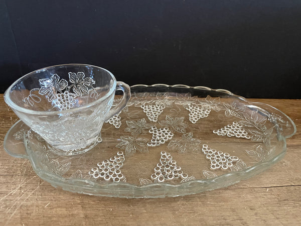 Glass luncheon plates with cups online