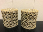 a** New 3" Pillar CANDLE Mossy Green Weave Volcanica 9454 Unscented Handcrafted