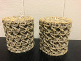 *New 3" Pillar CANDLE Mossy Green Weave Volcanica 9454 Unscented Handcrafted