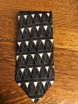 Mens BACHRACH Italy Silk Neckware Tie Necktie Geometric Diamonds Brown Black Gray