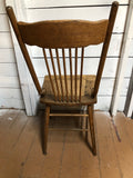 Vintage SEATING Dining Oak Chair Carved with Cane Seat Farm Rustic Country