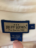 +* Vintage Mens XLarge White Ruff Hewn 100% Cotton Button Down Long Sleeve