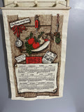 €* Vintage 1963 (mirrors 2030) Calendar Linen Hanging Country Farmers Almanac, An Apple A Day by Stevens