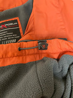 Mens XLarge ZEROXPOSUR Orange/Gray Winter Ski Full Zip Jacket Coat w/ Detachable Hood