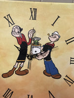 NEW Popeye Square Canvas Wall Display Clock Variety of Designs