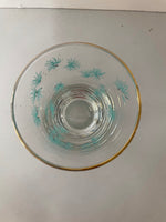 a** Single Vintage MCM Aqua Turquoise Dbl Shot Cordial High Ball Glass Barware