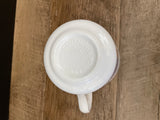 Vintage Pair/Set of 2 Corning #27 Summer Blush Pansies on White Tea Coffee Cups Mugs