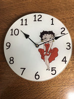 NEW Betty Boop 11.5” Round Glass Wall Clock Variety of Designs