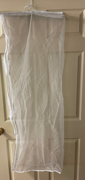White Net 2 Hanger Framed Dress Garment Bag Closet Storage Dust Cover