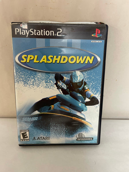 a* Sony PS2 PlayStation 2 SPLASHDOWN Video Game Case & Manual 2001 Skiing Racing