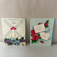 a* Vintage Lot/3 Used Mom Mother Birthday Greeting Cards Crafts Scrapbooking