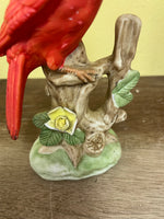 a** Vintage Red Bird in Tree A Price Import Japan Porcelain 6"