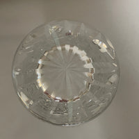 a** Heavy Crystal Clear 6.5” Flower VASE Diamond Cut Etched Decor
