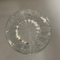 (L) <€€ Heavy Crystal Clear 6.5” Flower VASE Diamond Cut Etched Decor