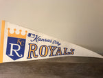 a* Vintage 1980s MLB KANSAS CITY ROYALS Pennant Banner Felt 30” x 12”