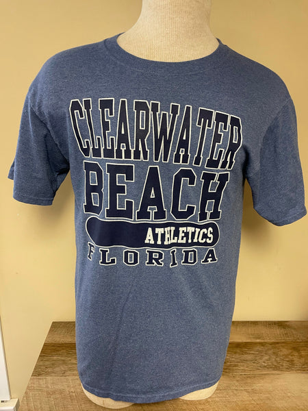 Mens Medium CLEARWATER BEACH Athletics Florida TShirt Blue